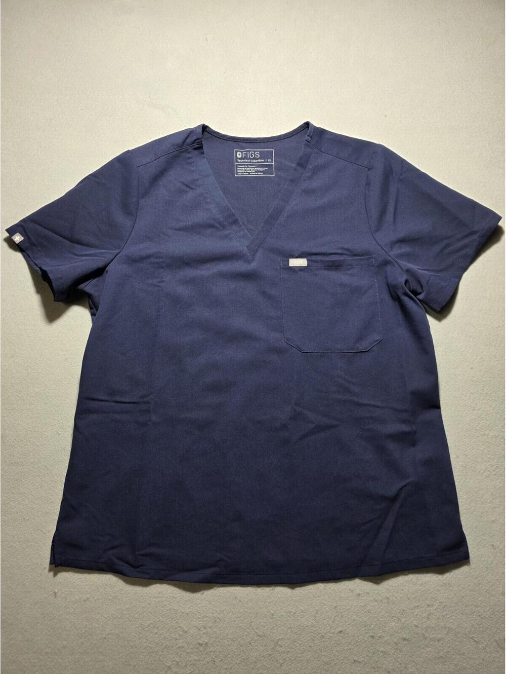 FIGS Technical Collection Navy Blue Scrub Top Womens XL V-Neck FW1000 Classic